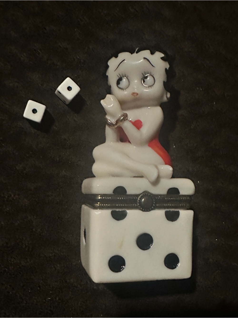 1998 Betty Boop Ceramic Dice Trinket Box
